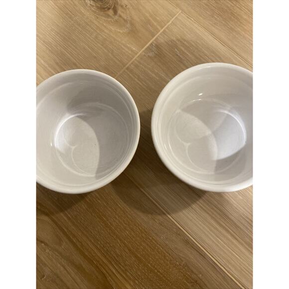 Set of 2 Yellow Gold Ribbed Ramekins Stackable 4.25 x 4.25 Baking Dish Round - Picture 4 of 6